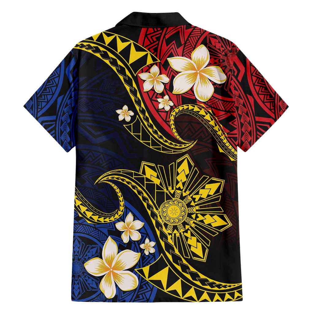 Philippines Spirit Tribal Sun Plumeria Family Matching Off Shoulder Short Dress and Hawaiian Shirt Red And Blue Polynesian Pattern LT01 - Polynesian Pride