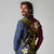 Philippines Spirit Tribal Sun Plumeria Long Sleeve Polo Shirt Red And Blue Polynesian Pattern