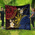 Philippines Spirit Tribal Sun Plumeria Quilt Red And Blue Polynesian Pattern