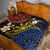 Philippines Spirit Tribal Sun Plumeria Quilt Red And Blue Polynesian Pattern