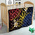 Philippines Spirit Tribal Sun Plumeria Quilt Red And Blue Polynesian Pattern