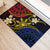 Philippines Spirit Tribal Sun Plumeria Rubber Doormat Red And Blue Polynesian Pattern