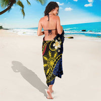 Philippines Spirit Tribal Sun Plumeria Sarong Red And Blue Polynesian Pattern