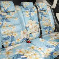 Hawaii Hibiscus Plumeria Blue Back Car Seat Cover Polynesian Pattern