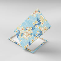 Hawaii Hibiscus Plumeria Blue Canvas Wall Art Polynesian Pattern