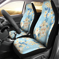Hawaii Hibiscus Plumeria Blue Car Seat Cover Polynesian Pattern