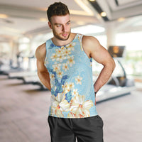 Hawaii Hibiscus Plumeria Blue Men Tank Top Polynesian Pattern LT01 Blue - Polynesian Pride