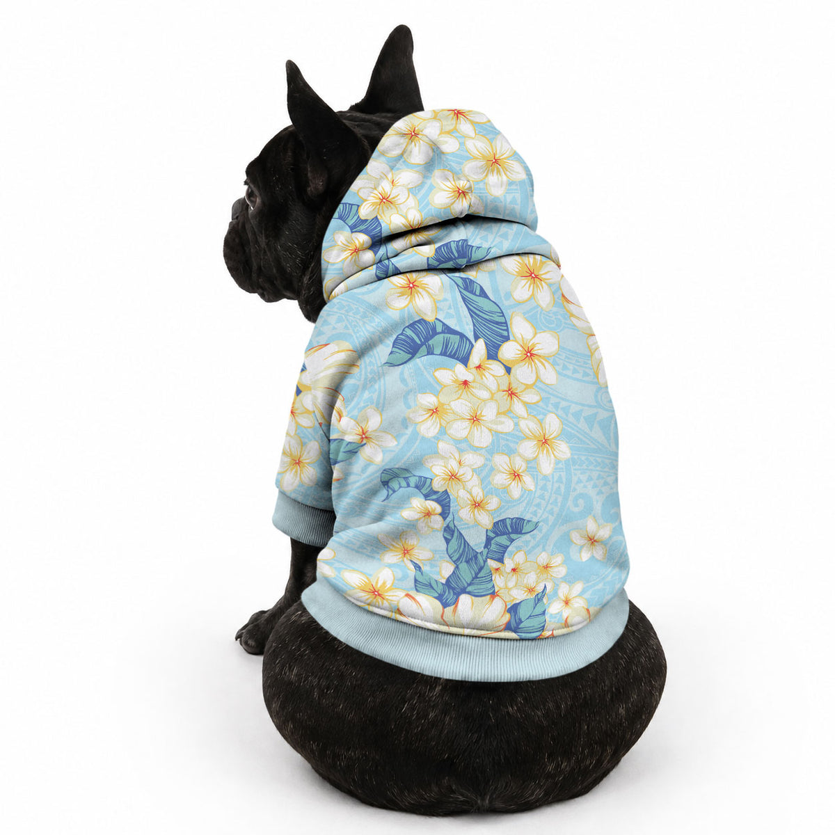 Hawaii Hibiscus Plumeria Blue Pet Hoodie Polynesian Pattern LT01 - Polynesian Pride