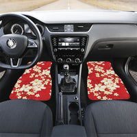 Hawaii Hibiscus Plumeria Red Car Mats Polynesian Pattern