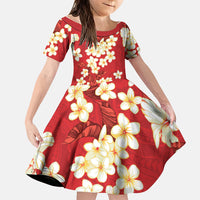 Hawaii Hibiscus Plumeria Red Family Matching Tank Maxi Dress and Hawaiian Shirt Polynesian Pattern