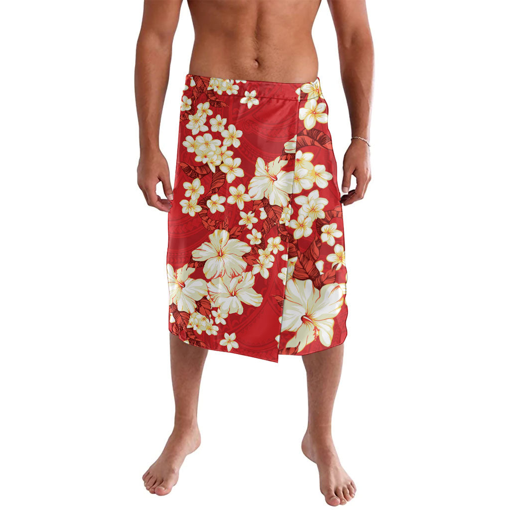 Hawaii Hibiscus Plumeria Red Lavalava Polynesian Pattern