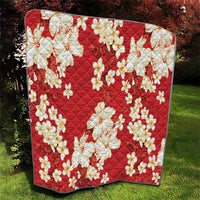 Hawaii Hibiscus Plumeria Red Quilt Polynesian Pattern