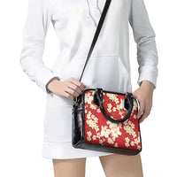 Hawaii Hibiscus Plumeria Red Shoulder Handbag Polynesian Pattern