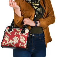 Hawaii Hibiscus Plumeria Red Shoulder Handbag Polynesian Pattern
