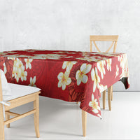 Hawaii Hibiscus Plumeria Red Tablecloth Polynesian Pattern
