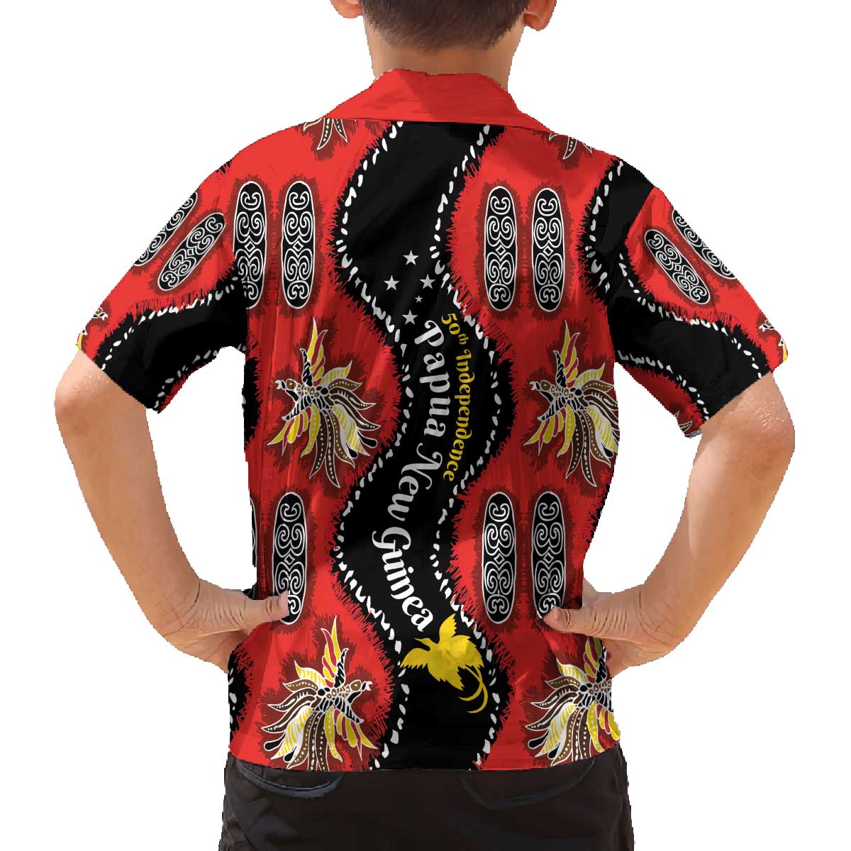 Papua New Guinea 50th Independence Family Matching Off The Shoulder Long Sleeve Dress and Hawaiian Shirt PNG Batik Pattern LT01 - Polynesian Pride