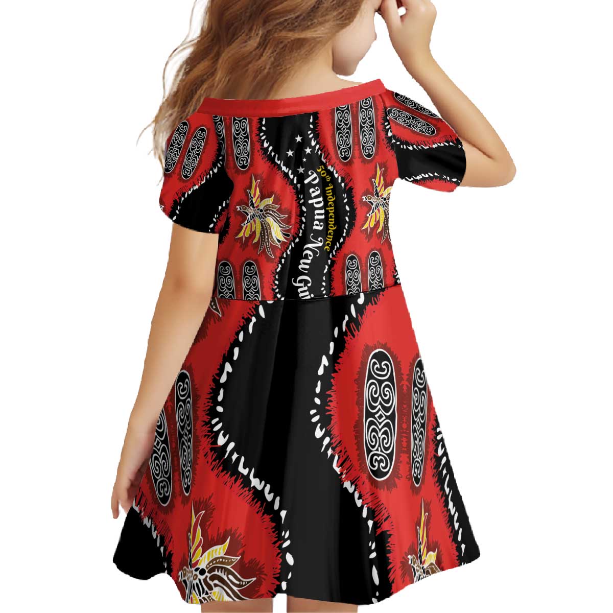Papua New Guinea 50th Independence Family Matching Off The Shoulder Long Sleeve Dress and Hawaiian Shirt PNG Batik Pattern LT01 - Polynesian Pride