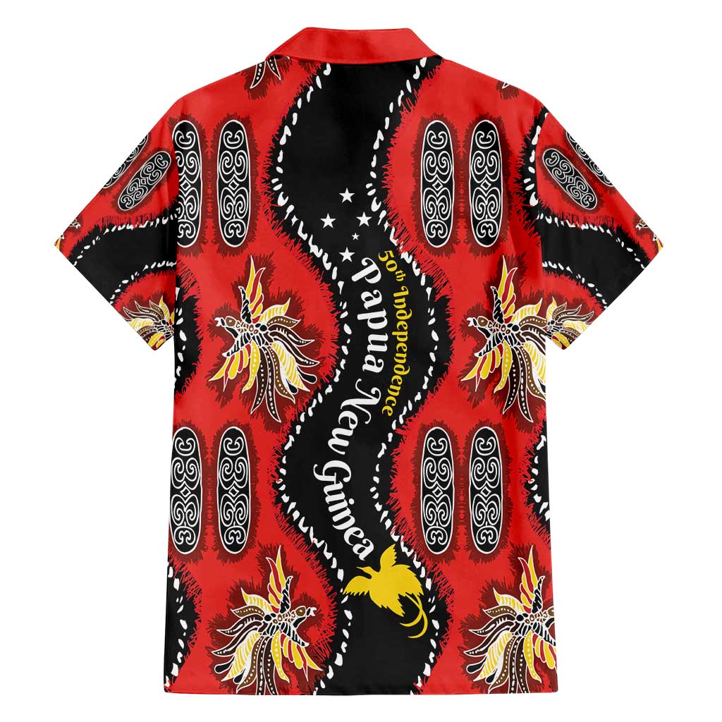 Papua New Guinea 50th Independence Family Matching Off Shoulder Short Dress and Hawaiian Shirt PNG Batik Pattern LT01 - Polynesian Pride