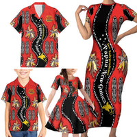 Papua New Guinea 50th Independence Family Matching Short Sleeve Bodycon Dress and Hawaiian Shirt PNG Batik Pattern LT01 - Polynesian Pride