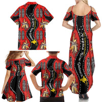 Papua New Guinea 50th Independence Family Matching Summer Maxi Dress and Hawaiian Shirt PNG Batik Pattern LT01 - Polynesian Pride