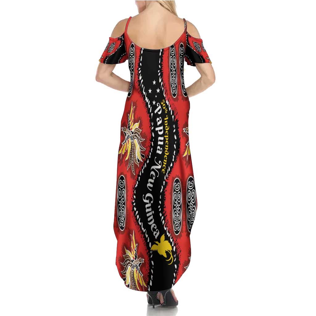 Papua New Guinea 50th Independence Family Matching Summer Maxi Dress and Hawaiian Shirt PNG Batik Pattern LT01 - Polynesian Pride
