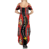 Papua New Guinea 50th Independence Family Matching Summer Maxi Dress and Hawaiian Shirt PNG Batik Pattern LT01 - Polynesian Pride