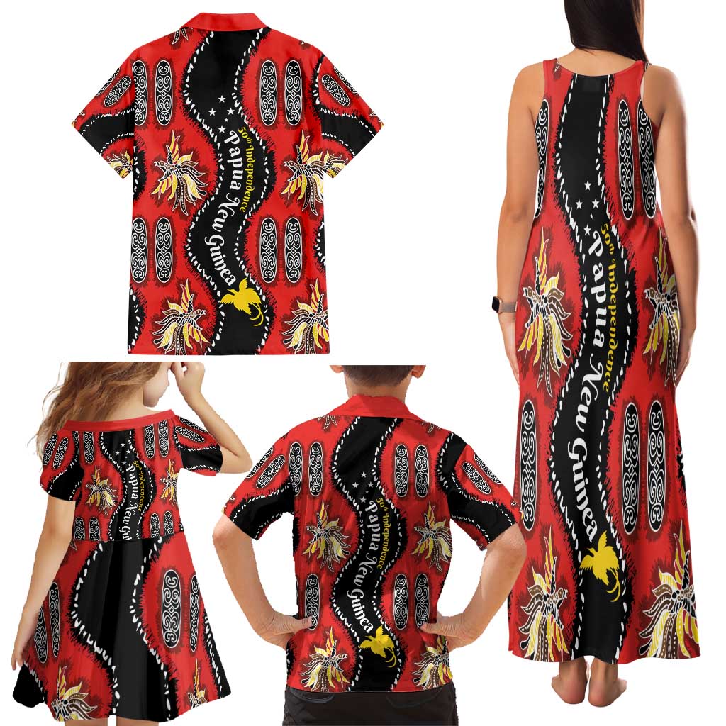 Papua New Guinea 50th Independence Family Matching Tank Maxi Dress and Hawaiian Shirt PNG Batik Pattern LT01 - Polynesian Pride