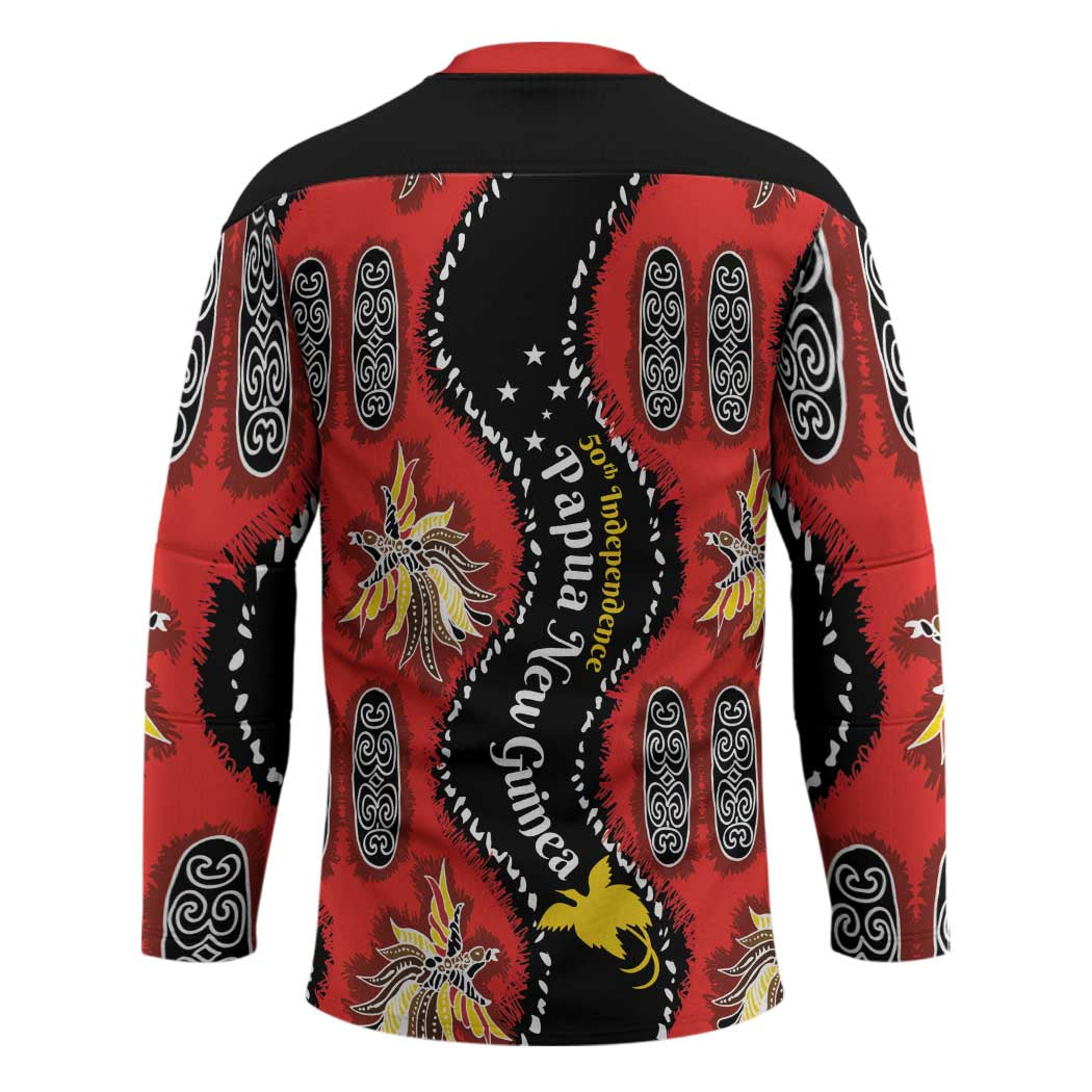 Papua New Guinea 50th Independence Hockey Jersey PNG Batik Pattern - Polynesian Pride