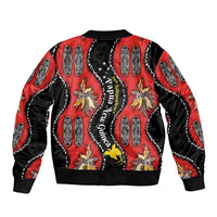 Papua New Guinea 50th Independence Sleeve Zip Bomber Jacket PNG Batik Pattern - Polynesian Pride
