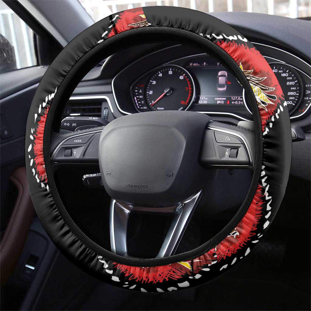 Papua New Guinea 50th Independence Steering Wheel Cover PNG Batik Pattern - Polynesian Pride