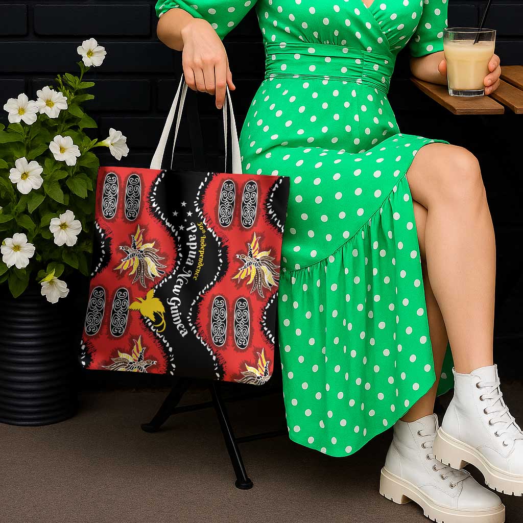 Papua New Guinea 50th Independence Tote Bag PNG Batik Pattern - Polynesian Pride