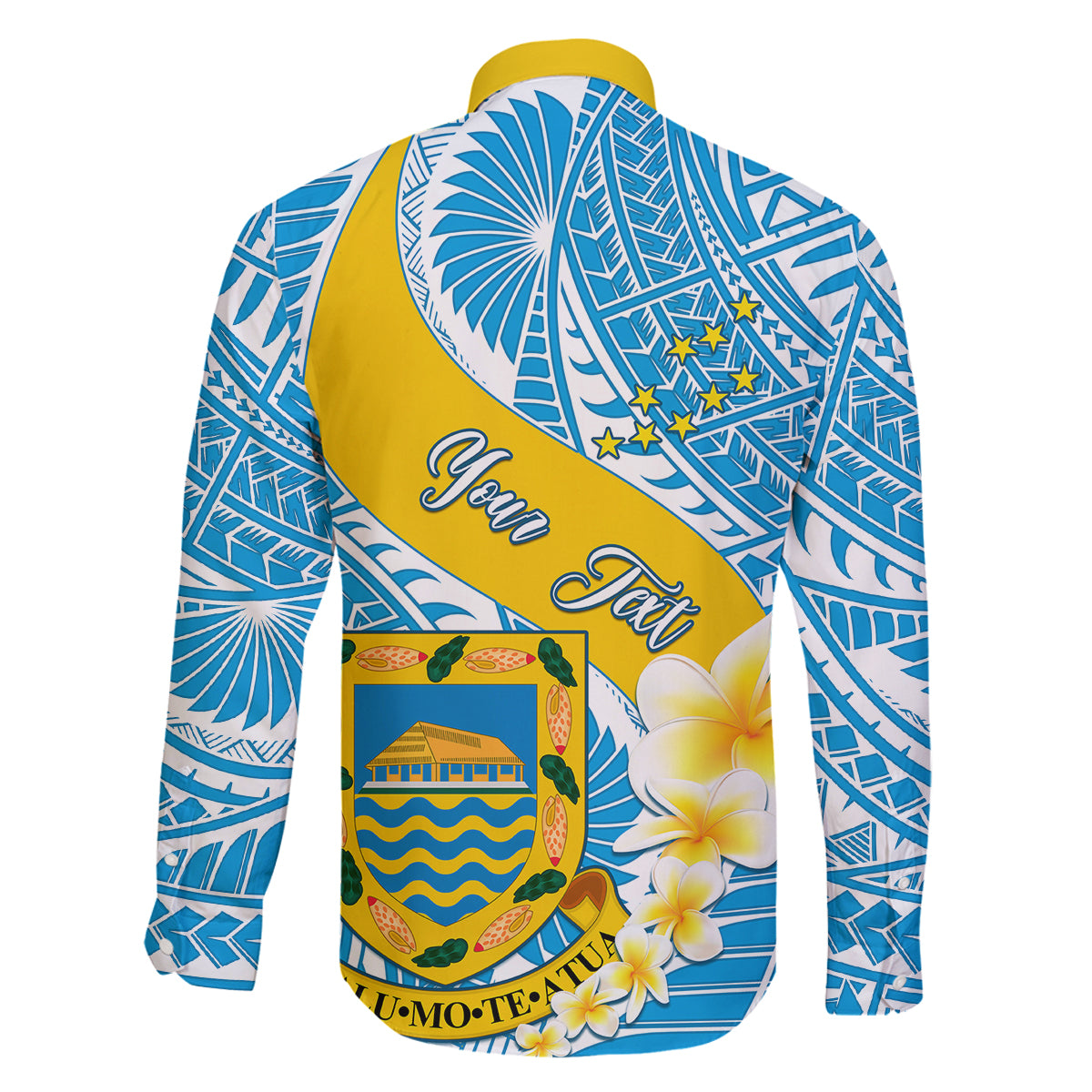 Personalised Tuvalu Independence Day Family Matching Off Shoulder Short Dress and Hawaiian Shirt Plumeria 45th Anniversary LT01 - Polynesian Pride
