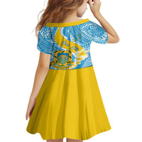 Personalised Tuvalu Independence Day Family Matching Short Sleeve Bodycon Dress and Hawaiian Shirt Plumeria 45th Anniversary LT01 - Polynesian Pride