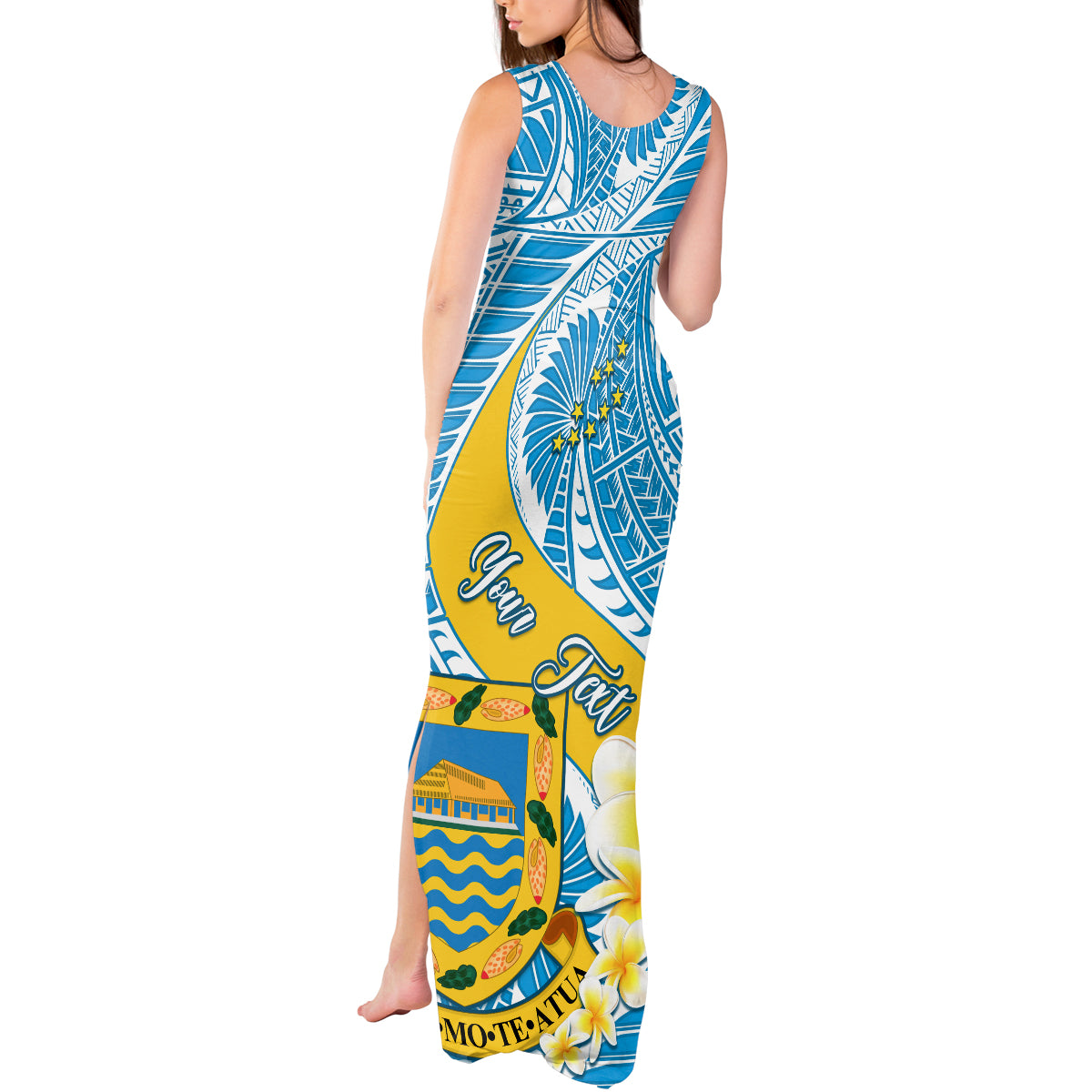 personalised-tuvalu-independence-day-tank-maxi-dress-plumeria-45th-anniversary