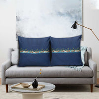 Hawaii Santa Riding Sea Turtle Pillow Cover Mele Kalikimaka Polynesian Pattern - Polynesian Pride