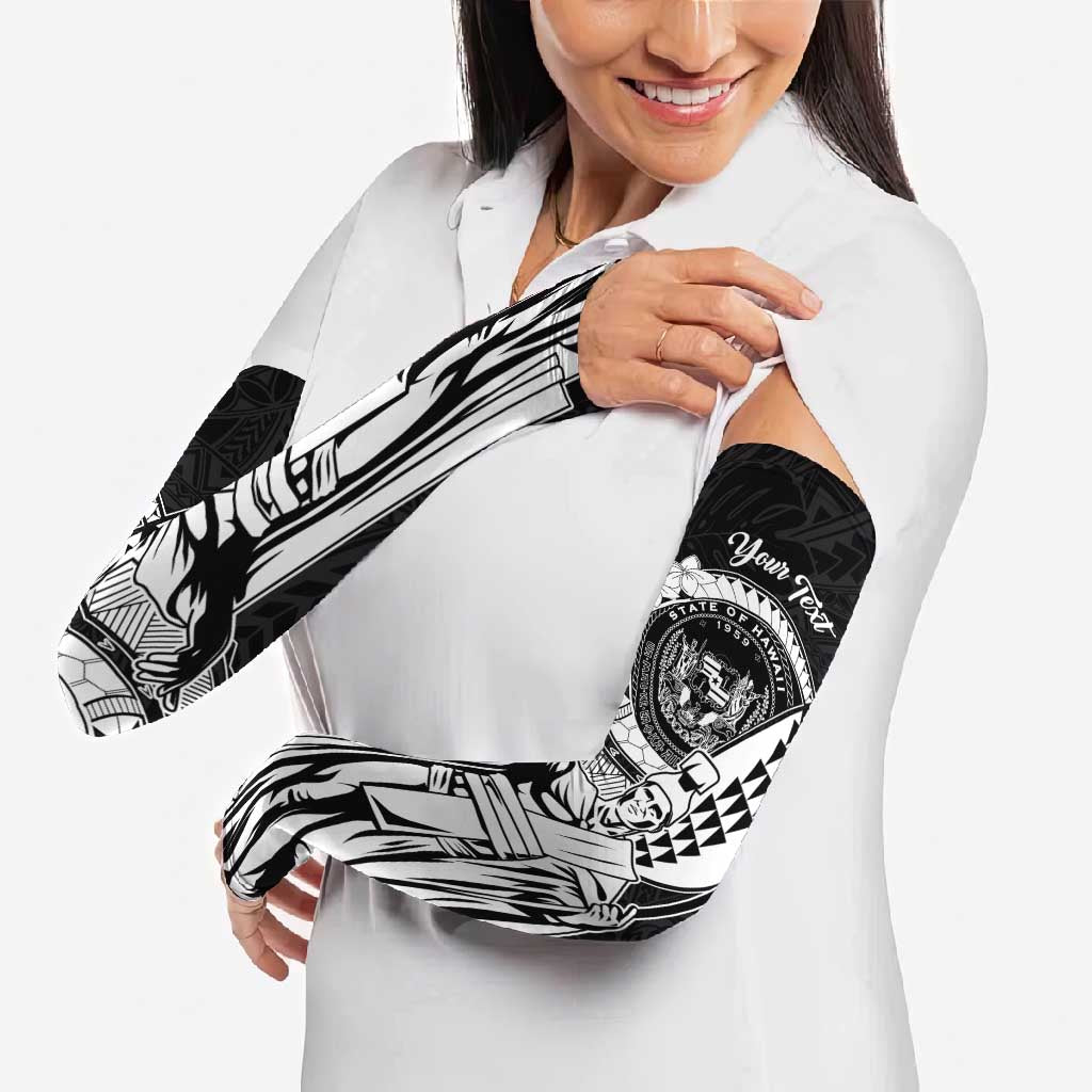 Personalized Hawaii King Kamehameha Arm Sleeves Flag Polynesian Pattern