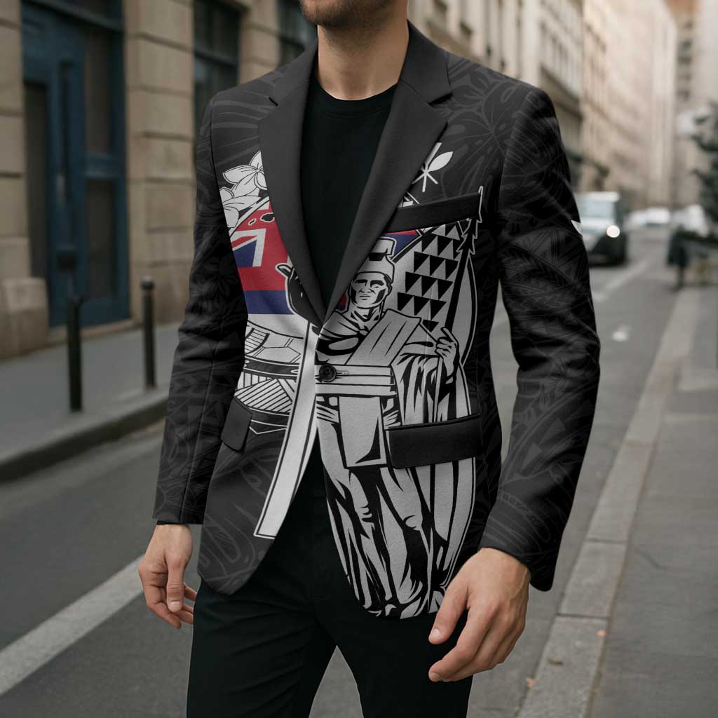 Personalized Hawaii King Kamehameha Blazer Flag Polynesian Pattern