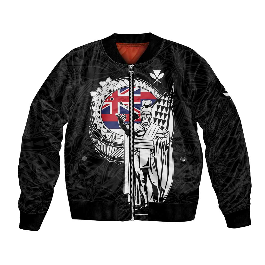 Personalized Hawaii King Kamehameha Bomber Jacket Flag Polynesian Pattern