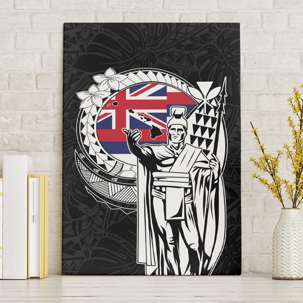 Hawaii King Kamehameha Canvas Wall Art Flag Polynesian Pattern