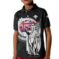 Personalized Hawaii King Kamehameha Kid Polo Shirt Flag Polynesian Pattern
