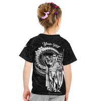 Personalized Hawaii King Kamehameha Kid T Shirt Flag Polynesian Pattern