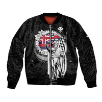 Personalized Hawaii King Kamehameha Sleeve Zip Bomber Jacket Flag Polynesian Pattern