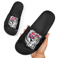 Hawaii King Kamehameha Slide Sandals Flag Polynesian Pattern