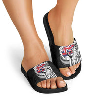 Hawaii King Kamehameha Slide Sandals Flag Polynesian Pattern