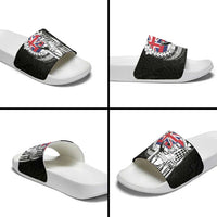 Hawaii King Kamehameha Slide Sandals Flag Polynesian Pattern