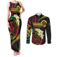 Vanuatu Independence Day Couples Matching Tank Maxi Dress and Long Sleeve Button Shirt Yumi 45th Hapi Indipendens Dei LT01
