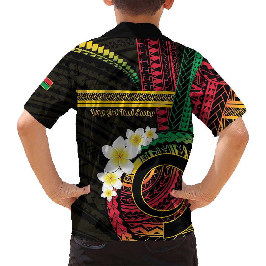 Vanuatu Independence Day Family Matching Long Sleeve Bodycon Dress and Hawaiian Shirt Yumi 45th Hapi Indipendens Dei LT01