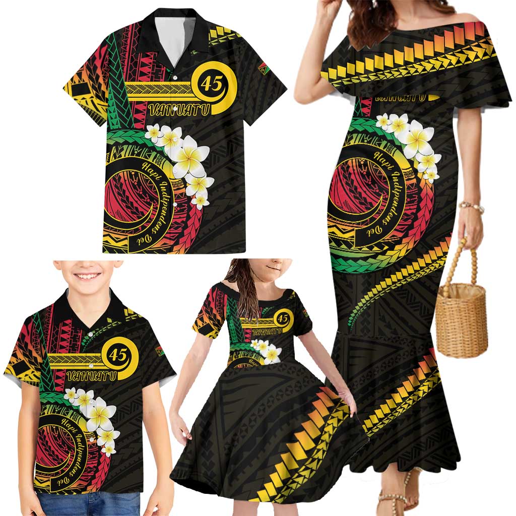 Vanuatu Independence Day Family Matching Mermaid Dress and Hawaiian Shirt Yumi 45th Hapi Indipendens Dei LT01