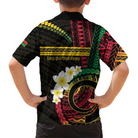 Vanuatu Independence Day Family Matching Short Sleeve Bodycon Dress and Hawaiian Shirt Yumi 45th Hapi Indipendens Dei LT01