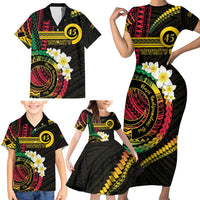 Vanuatu Independence Day Family Matching Short Sleeve Bodycon Dress and Hawaiian Shirt Yumi 45th Hapi Indipendens Dei LT01